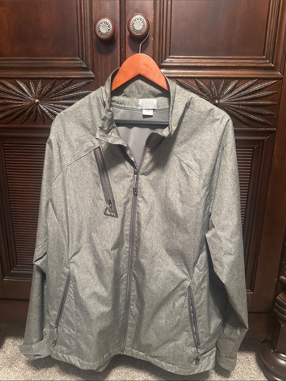 Lightweight Grey Performance Jacket with Zip Pockets